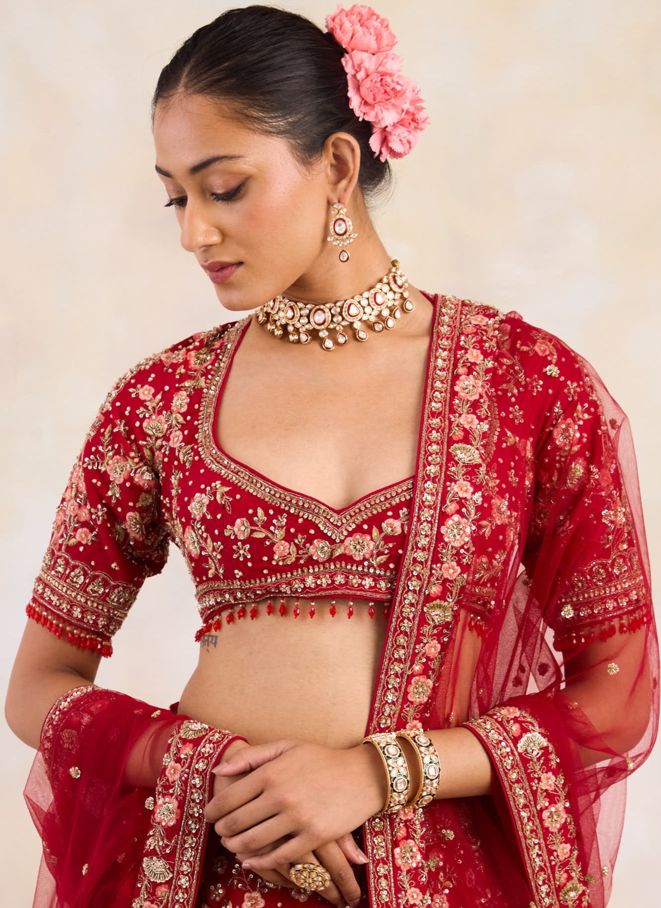 Falguni royal blue polki and meenakari choker necklace set