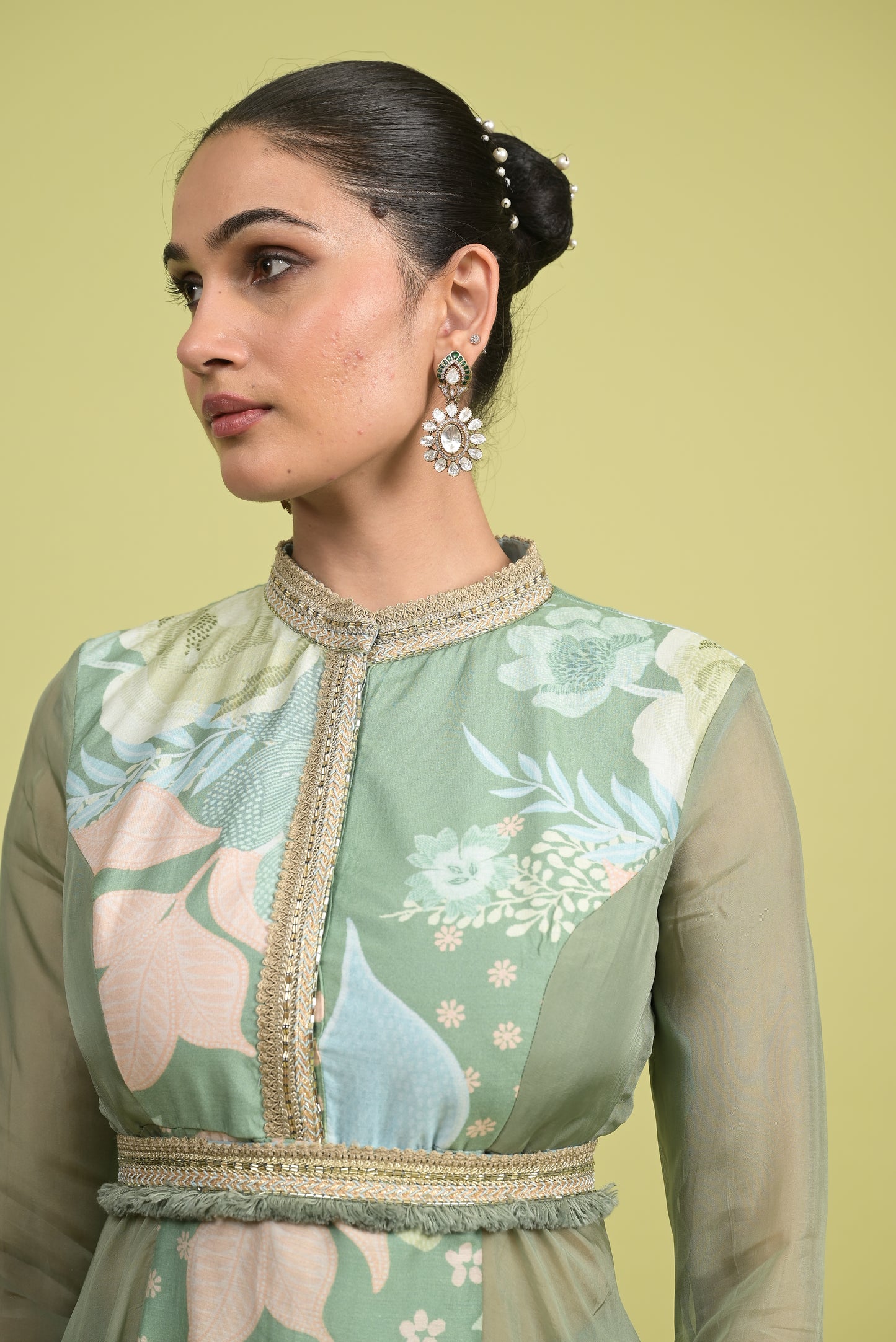 Falguni antique polished Polki and coloured earrings