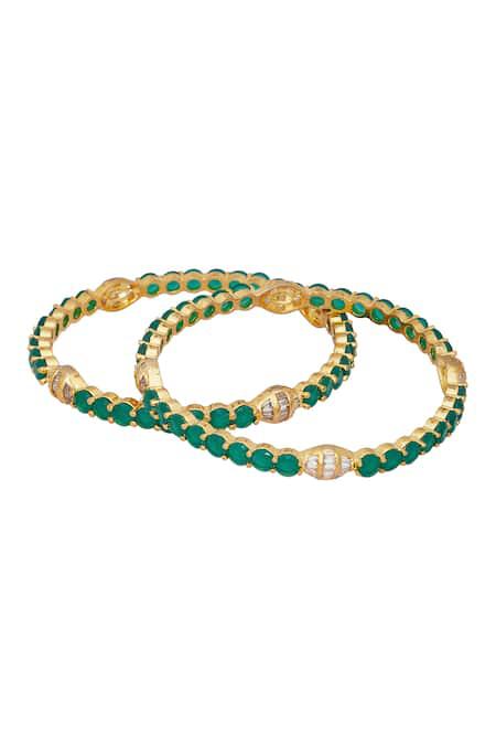 Ameeran Diamond studded emerald bangles