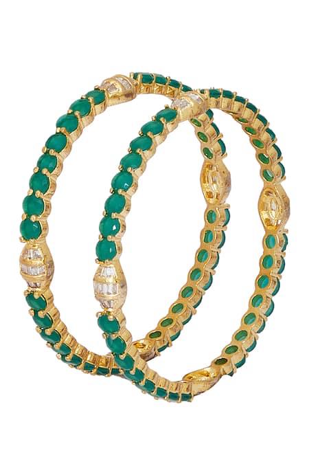 Ameeran Diamond studded emerald bangles
