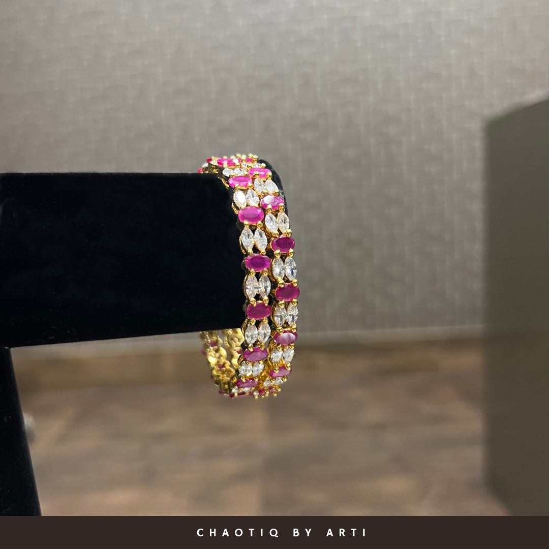 Gul diamond and ruby bangles