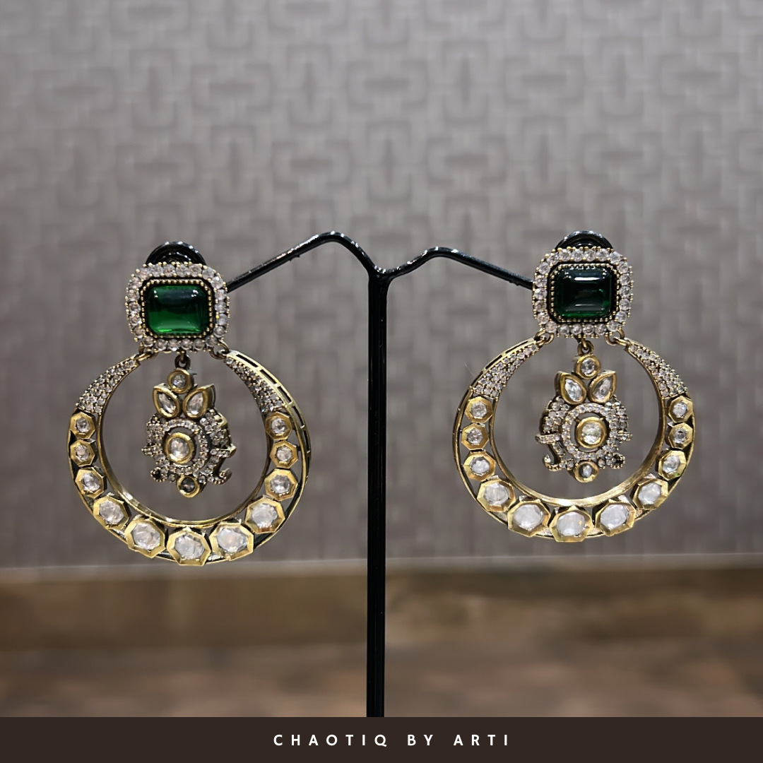 Nihira Antique Polished Polki Earrings