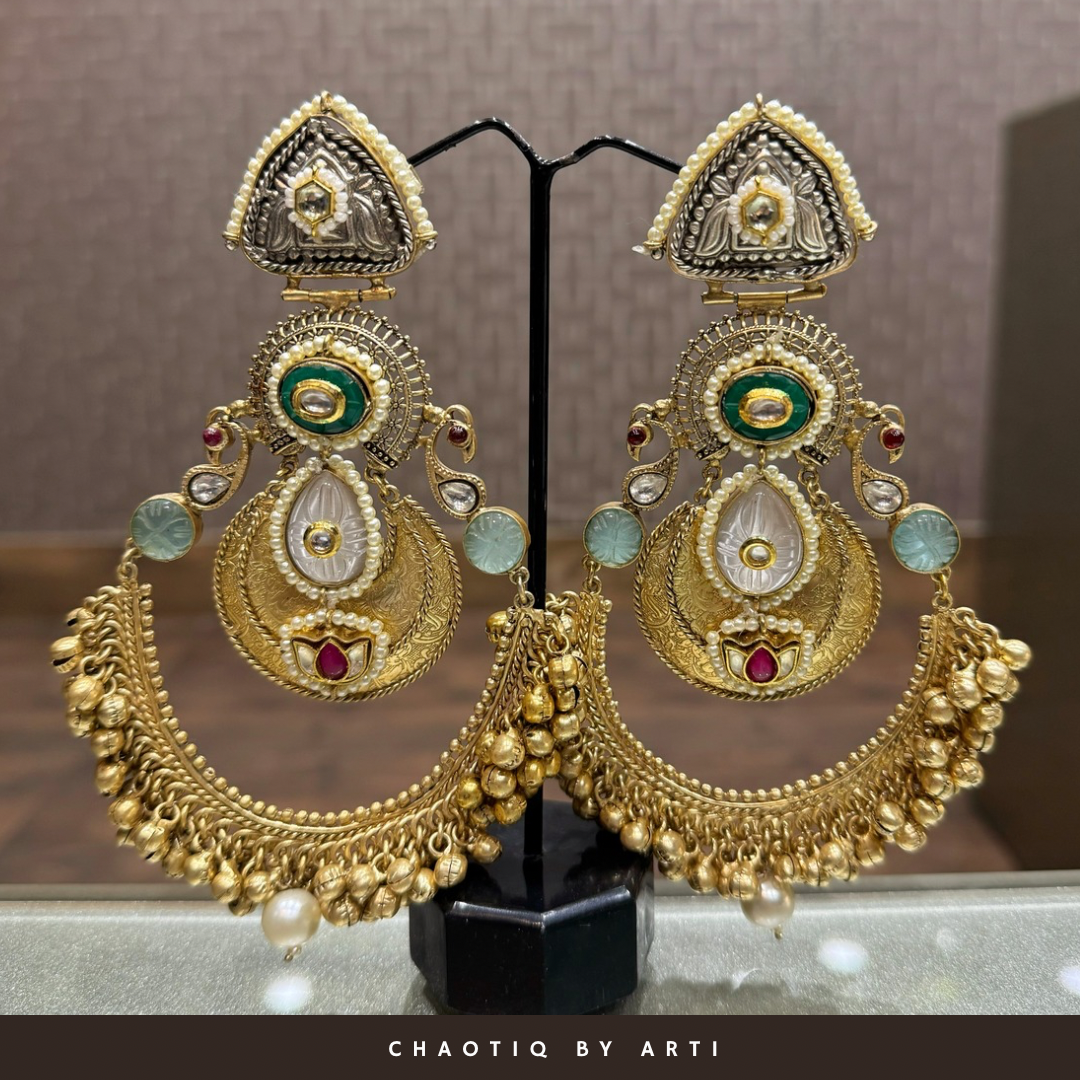 Meher gold plated oversized earrings