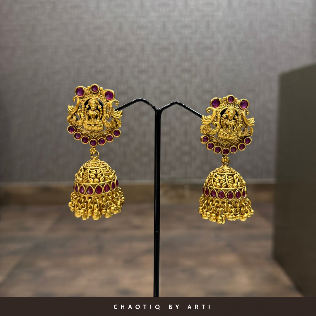 Maharani Padmavat gold plated temple necklace set
