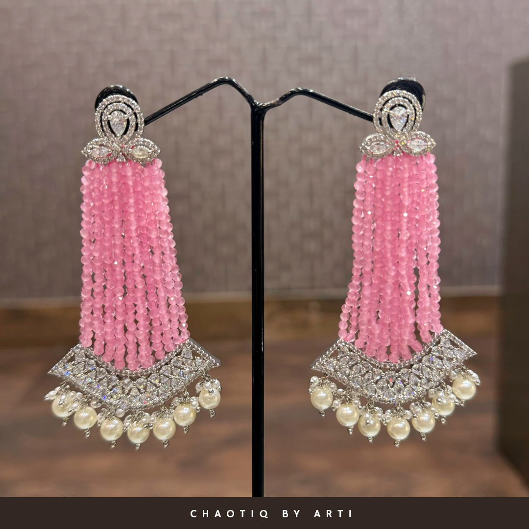 Noor diamond earrings with pearls