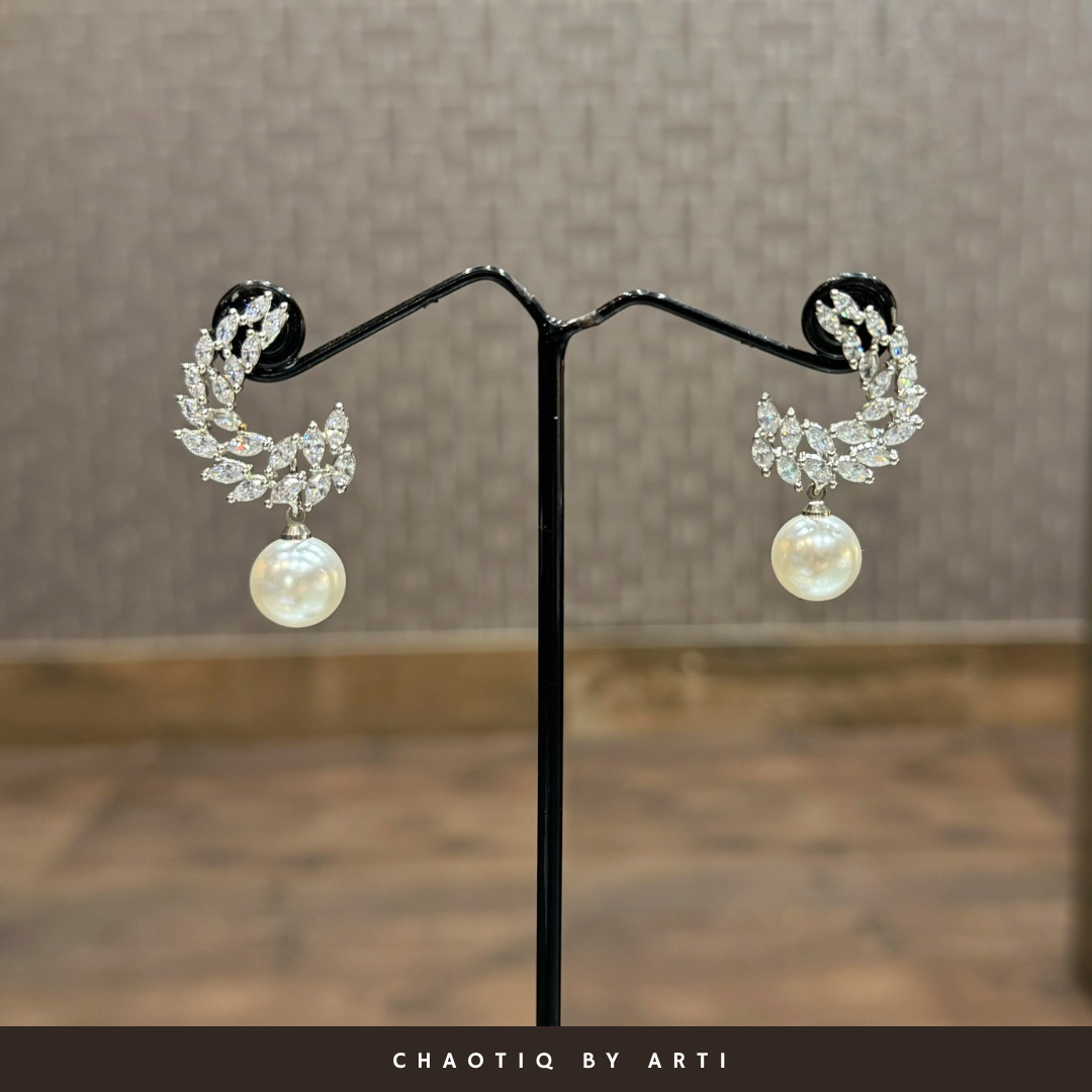 Chandni diamond and pearl drops