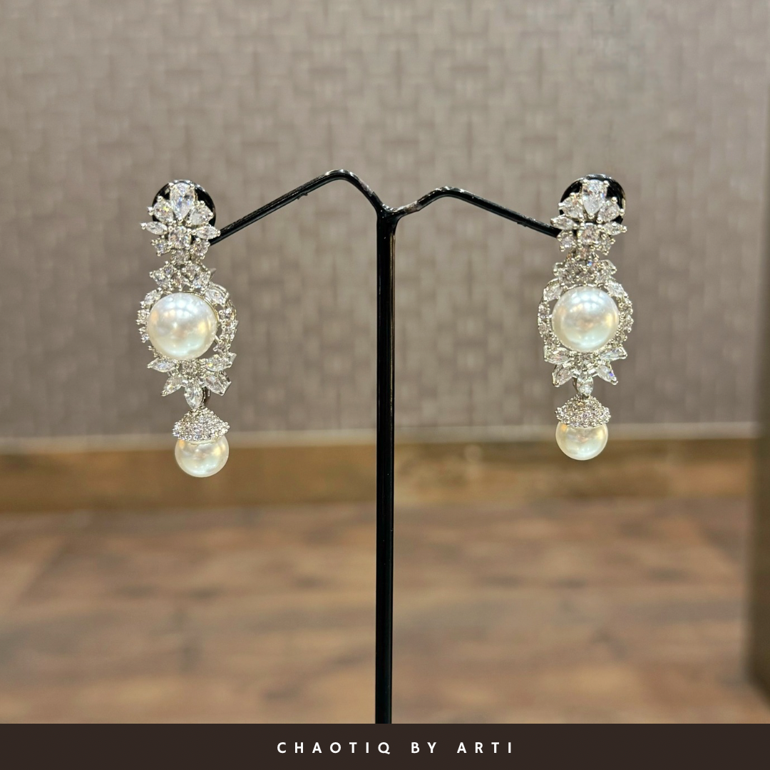 Ishya Diamond and Pearl Earrings