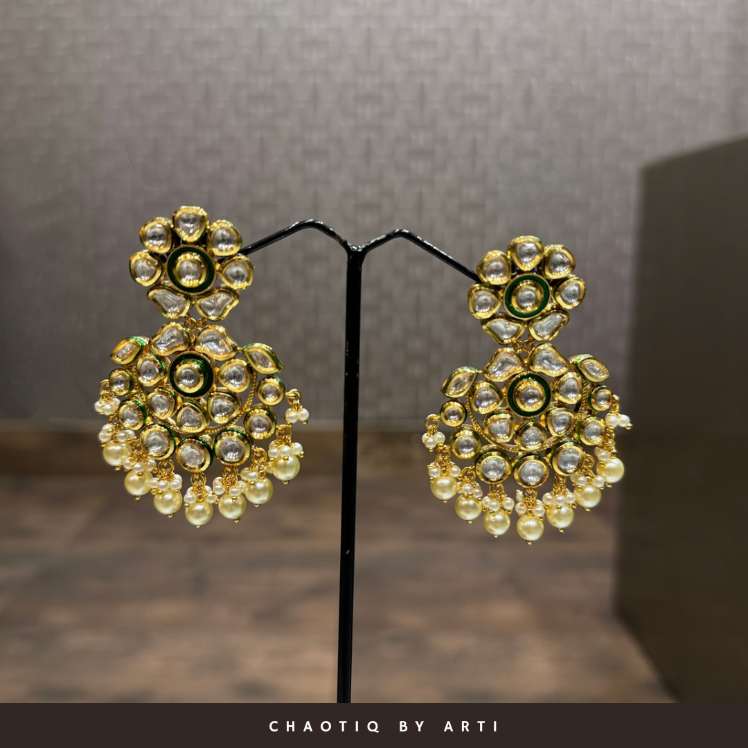 Maira gold plated polki meenakari necklace set