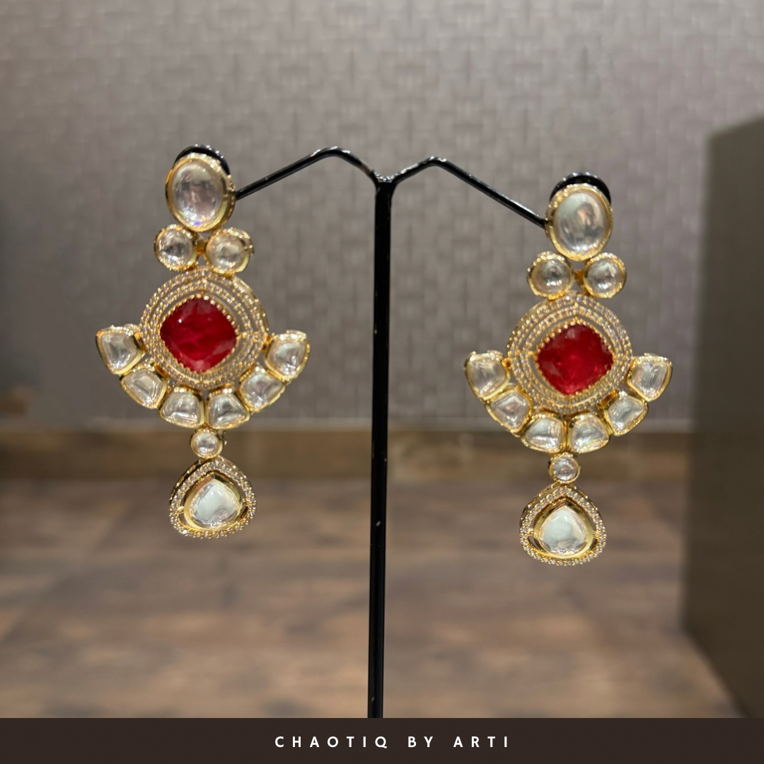 Naaz polki and ruby necklace set