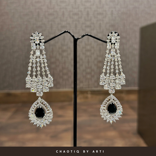 Naaz black and diamond earrings