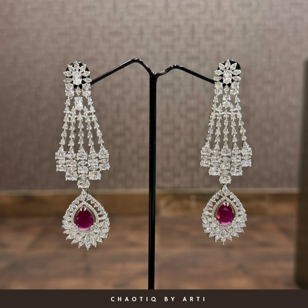 Naaz ruby and diamond earrings