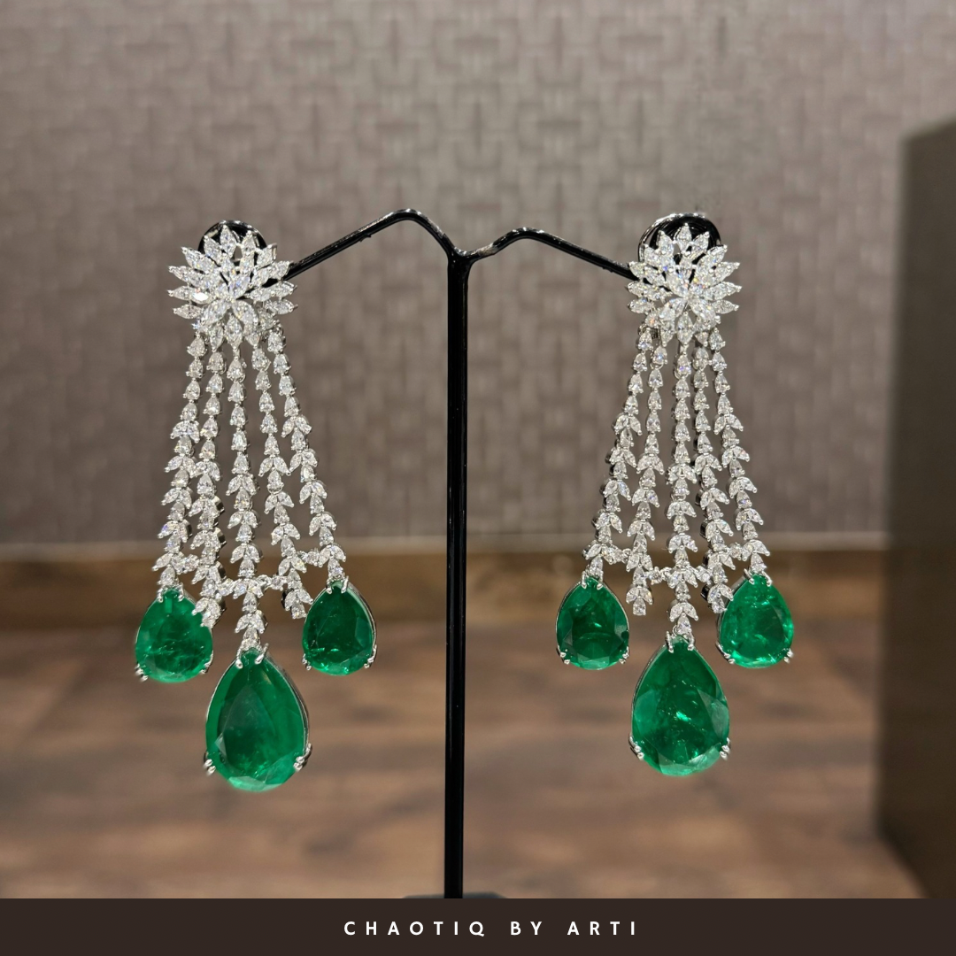 Meher bold diamond danglers