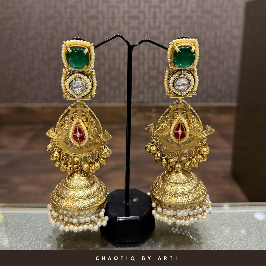 Adah gold plated long earrings