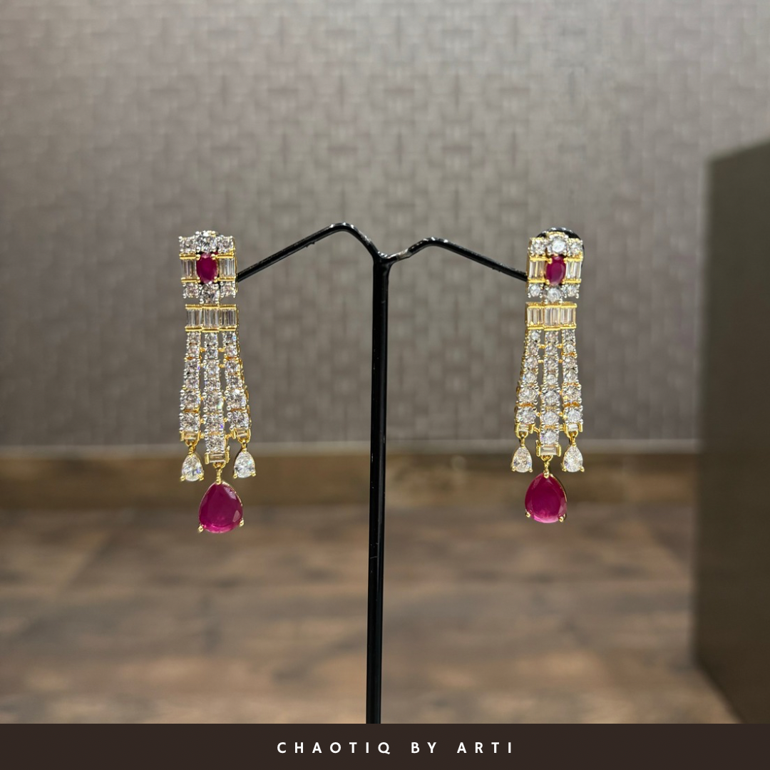 Diamond studded necklace set with ruby stones