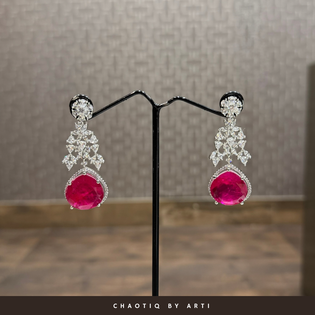 Giselle ruby drops diamond necklace set