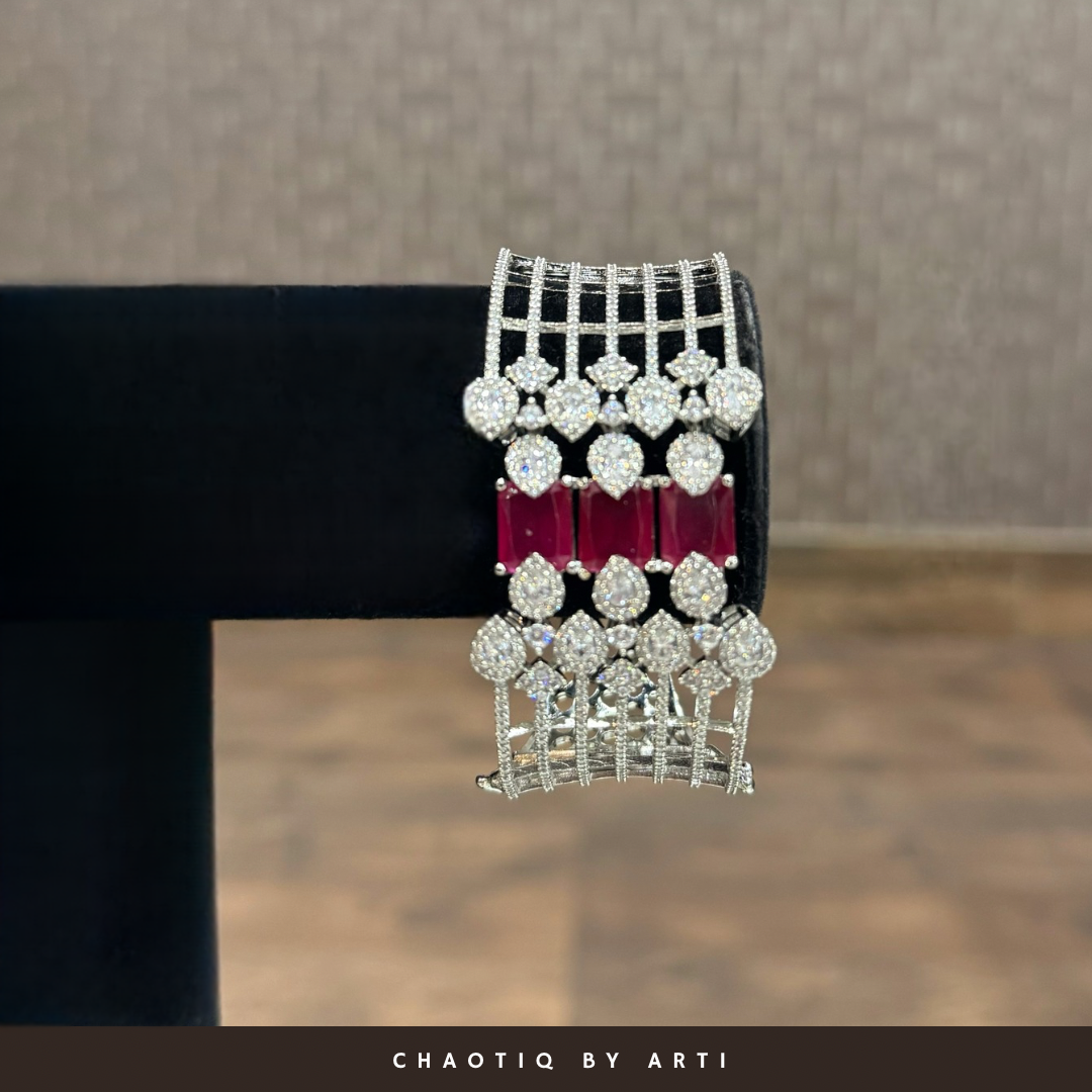 Noor diamond and ruby studded bracelet