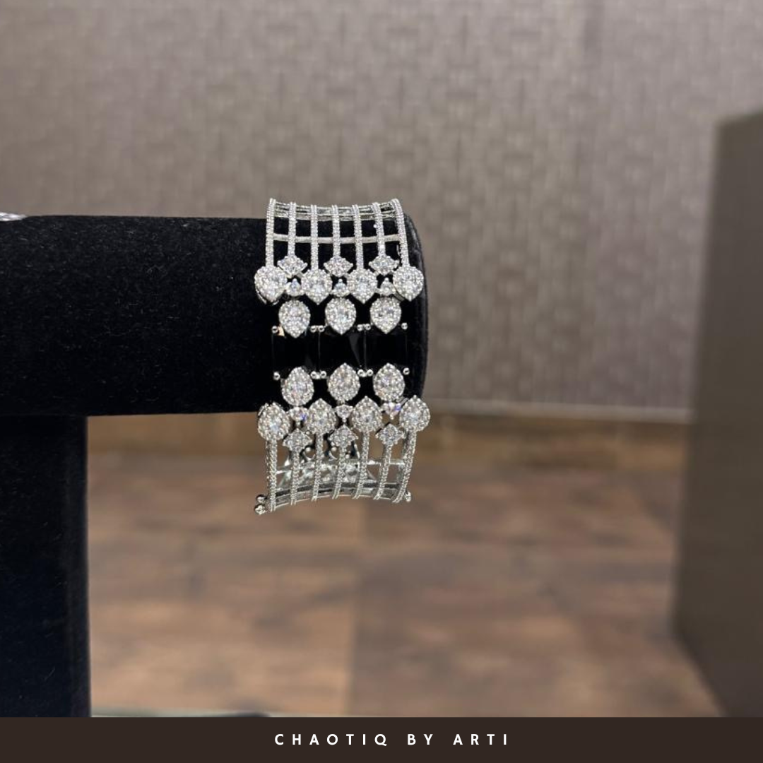 Noor diamond and black stone studded bracelet