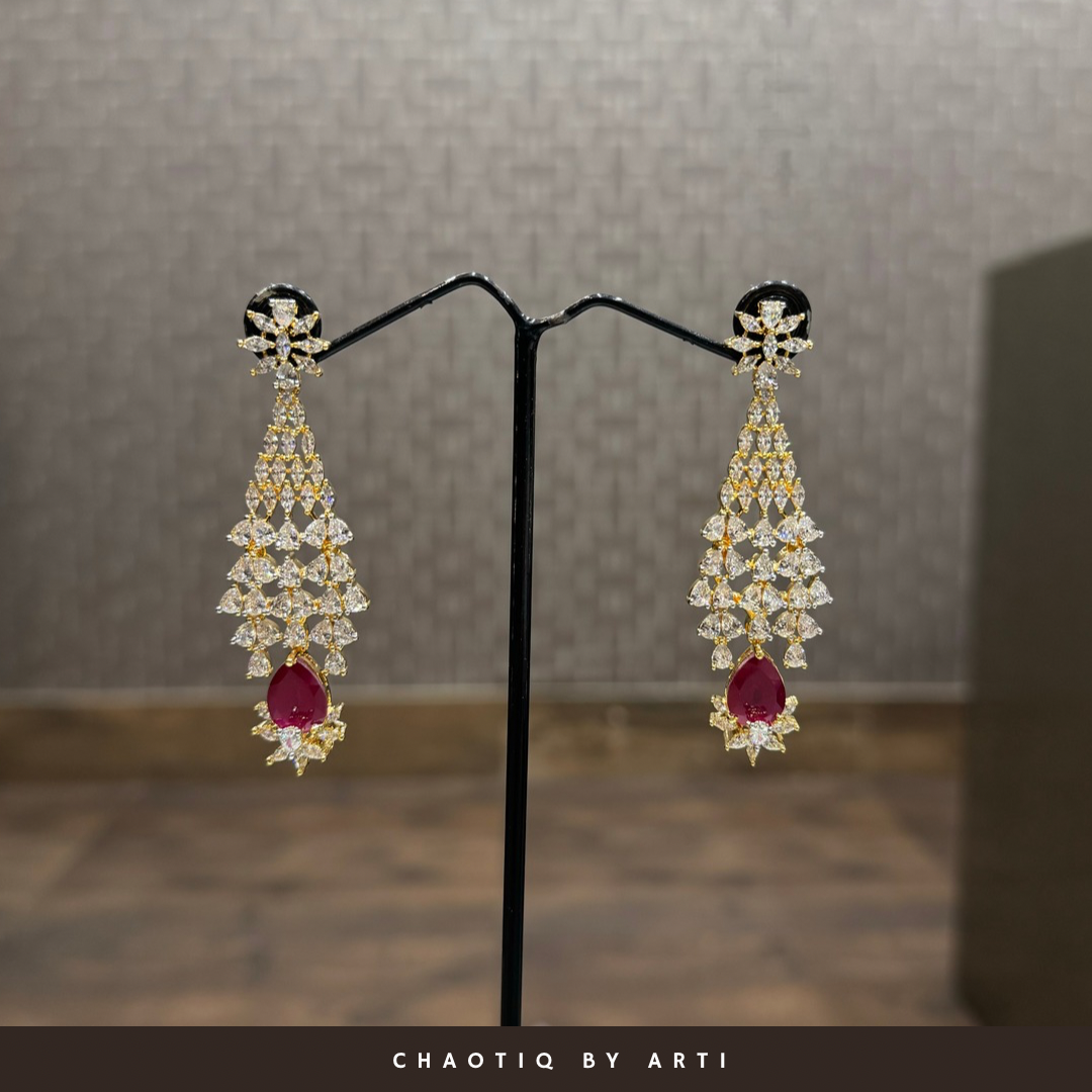 Annamika diamond and ruby studded layered necklace set