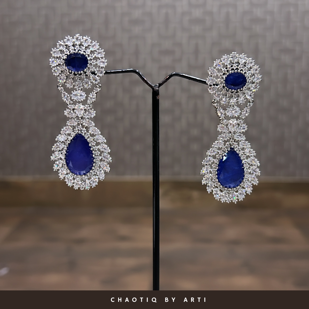Neelima double drop diamond earrings
