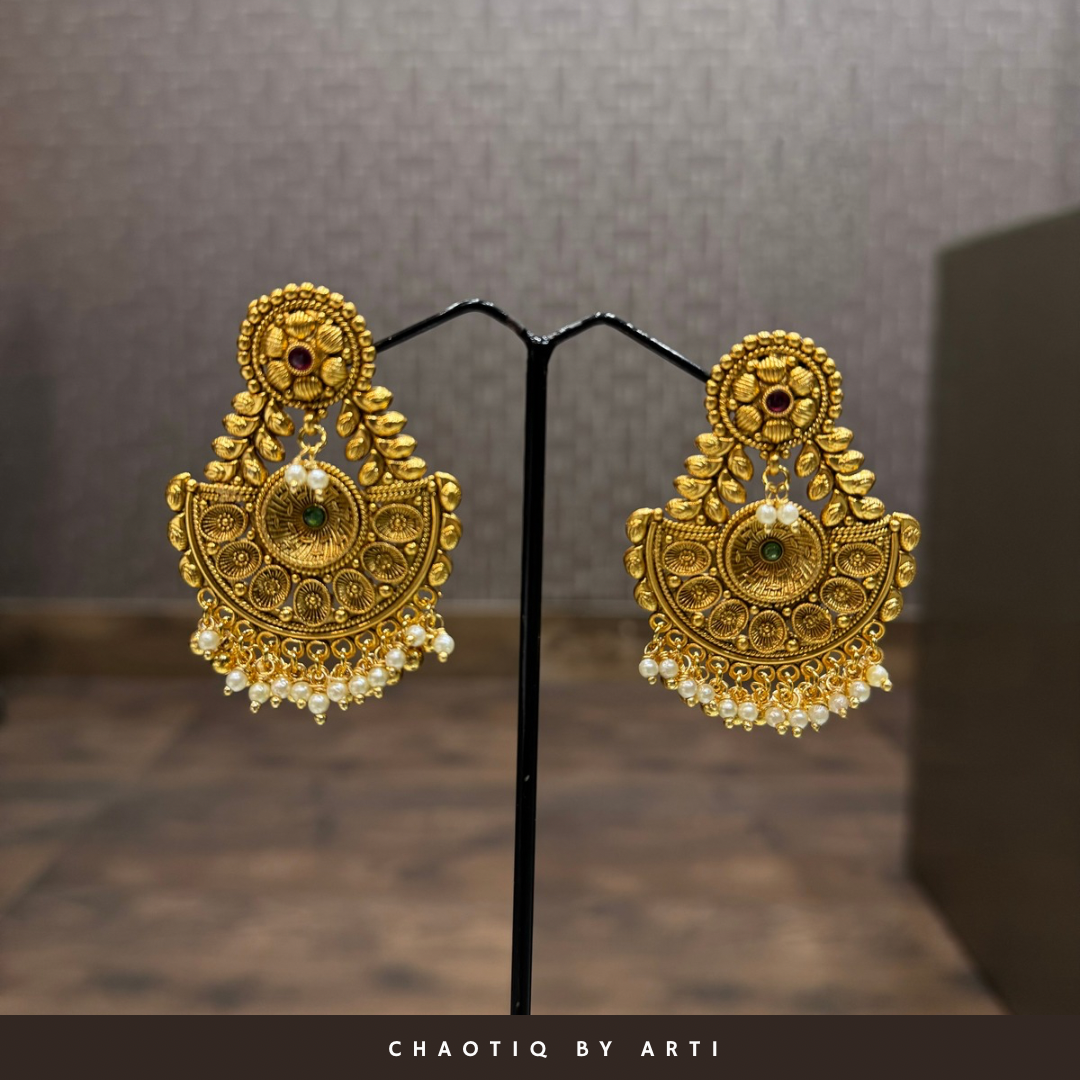 Adah gold plated long necklace set