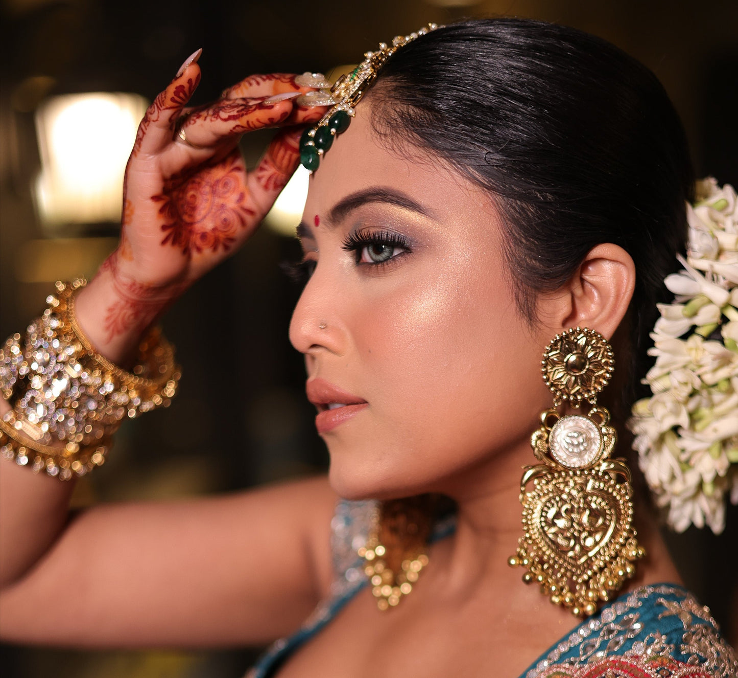 Veda Gold Plated Long Earrings