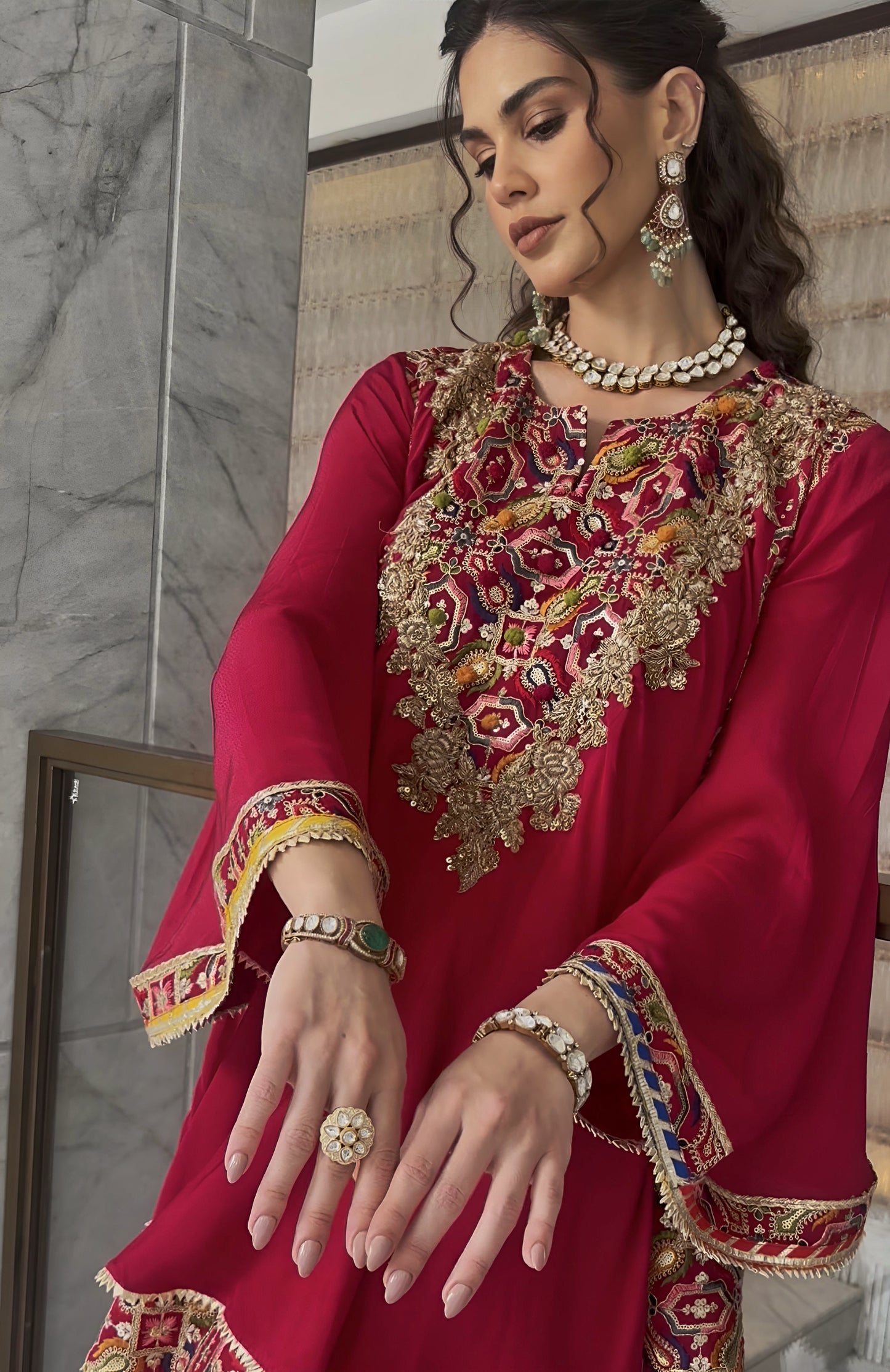 Zaina Polki & Emerald Bracelet