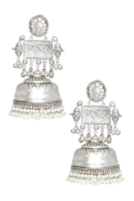 Naseem oversized elephant motif jhumka earrings