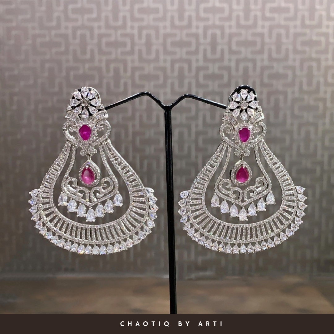 Auric diamonds and ruby earrings