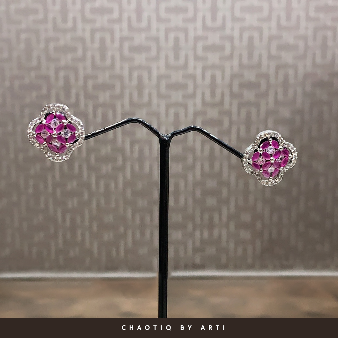 Suhana ruby flower studs