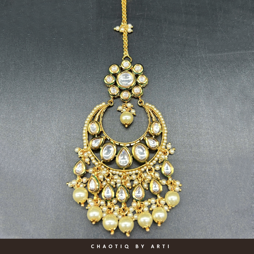 Chand gold plated polki maangtikka