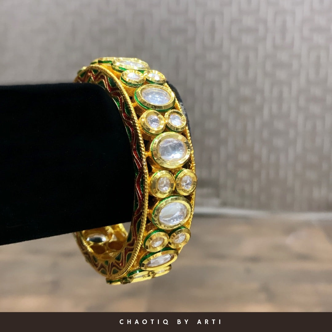 Noora handpainted Polki Bangles