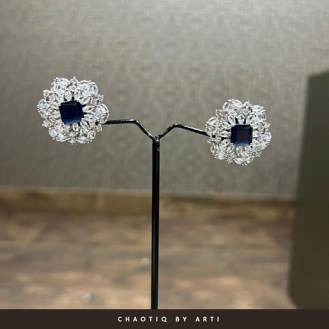 Aina diamond and sapphire stud earrings