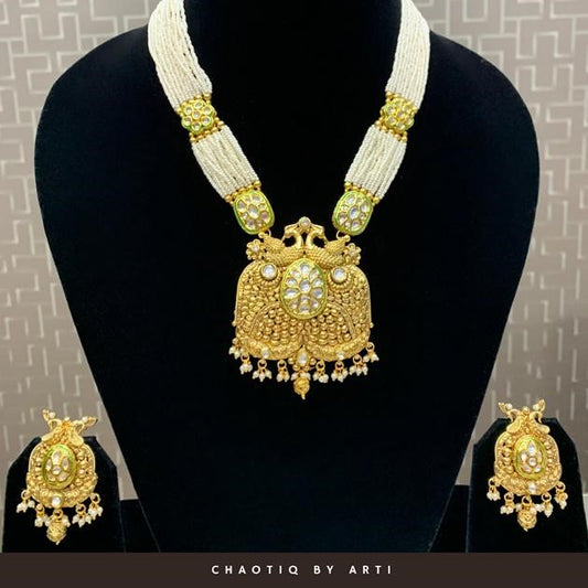 Mumtaz long pearl necklace set
