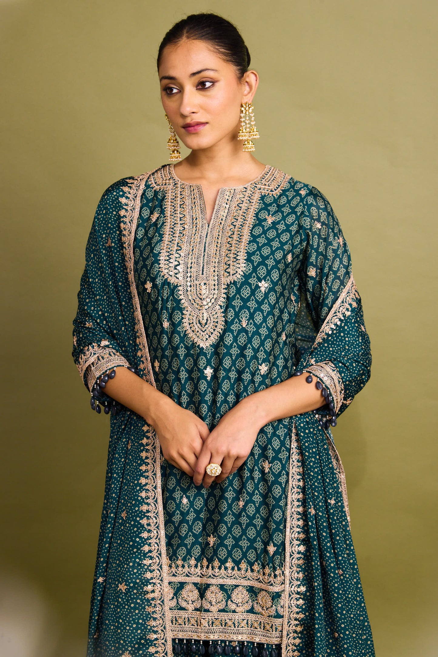 Naseem meenakari polki ring