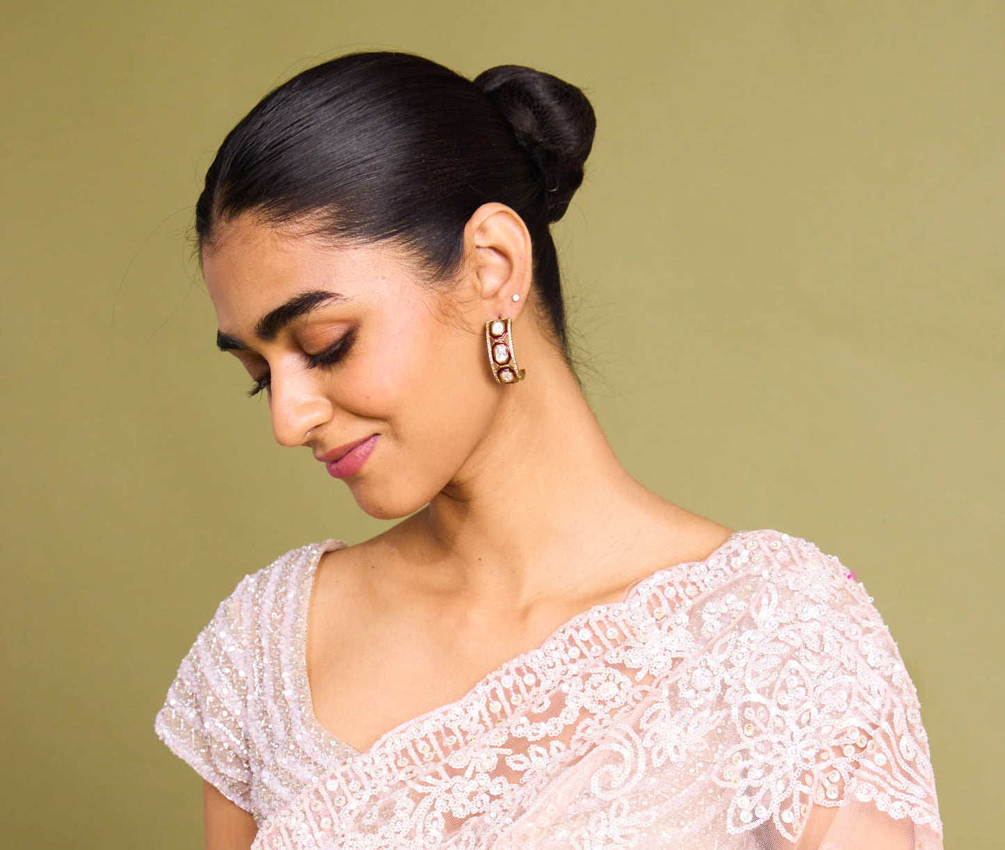 Rasha Polki Hoop Earrings