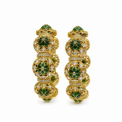 Devna Emerald and Polki Bangles