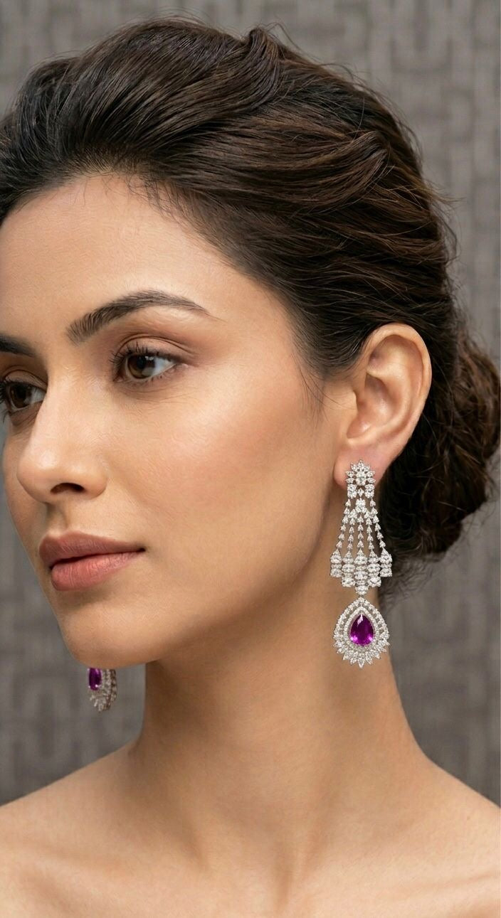 Naaz ruby and diamond earrings
