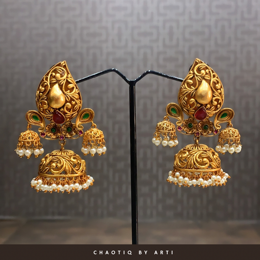 Amaara Gold Plated Jhumka Earrings