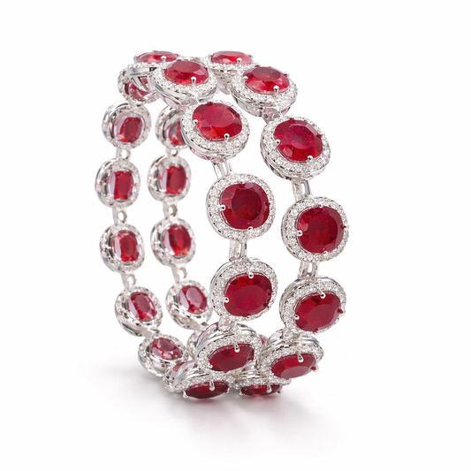 Aveeka Ruby and Diamond Bangles