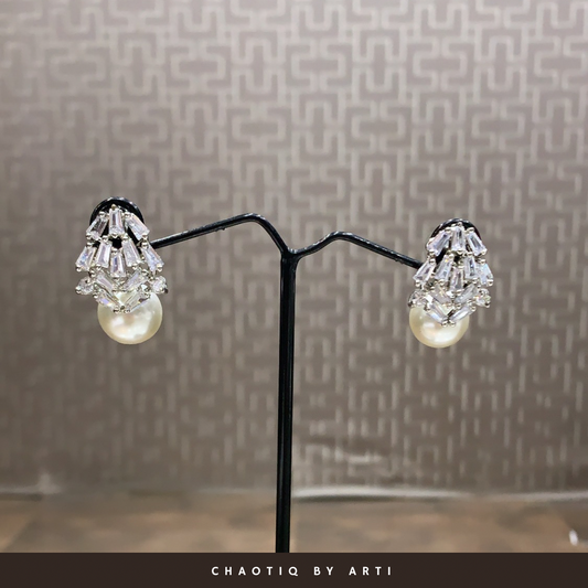 Malti Diamond and Pearl Drop Studs