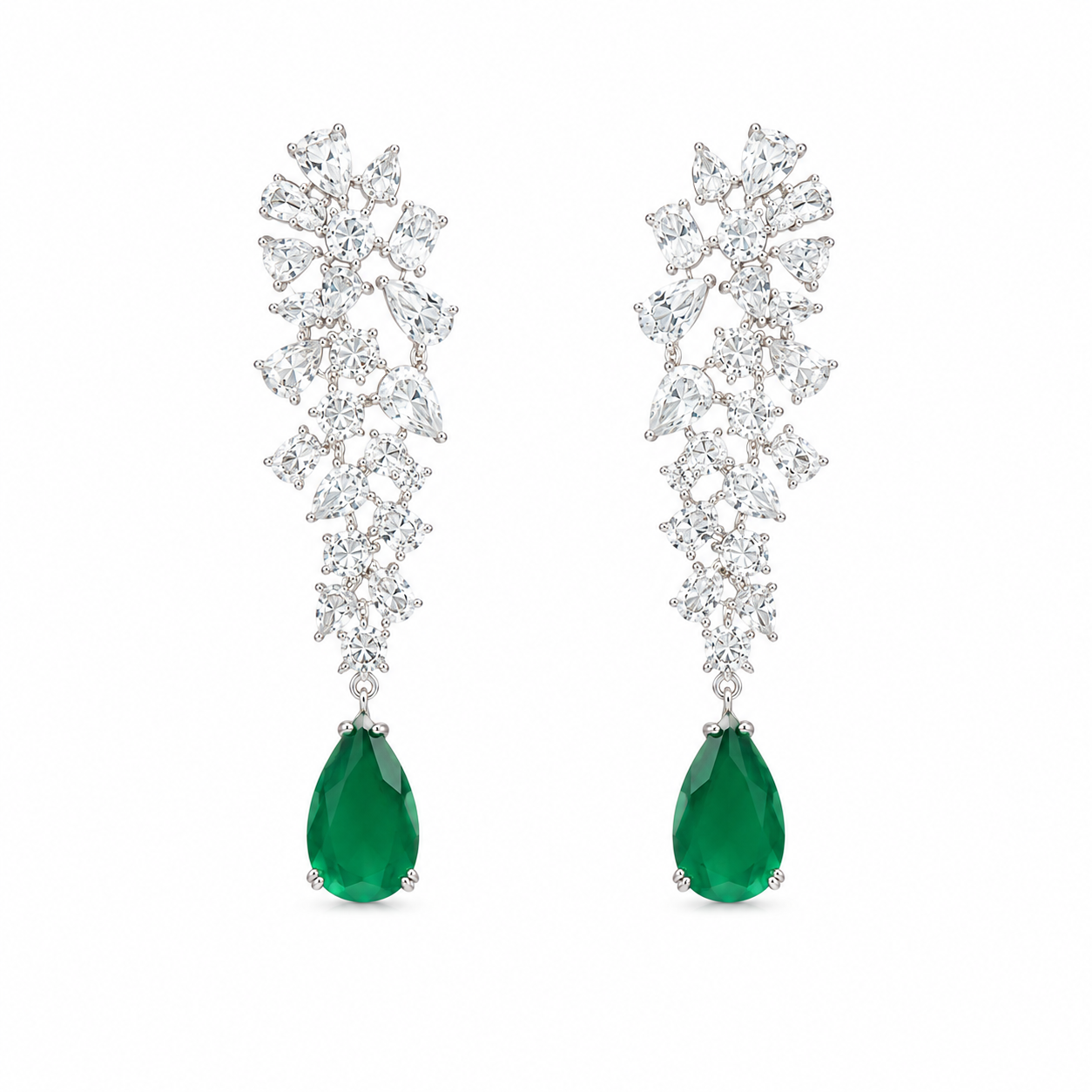 Rae Emerald and Diamond Earrings