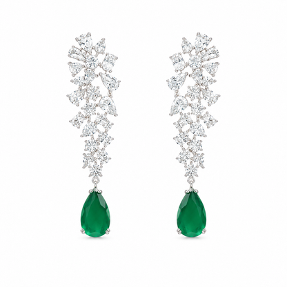 Rae Emerald and Diamond Earrings