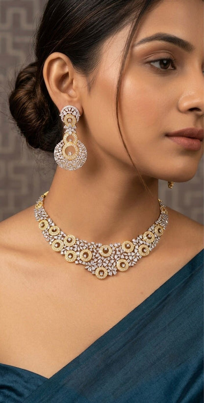 Kimaya Diamond studded dual polish necklace set