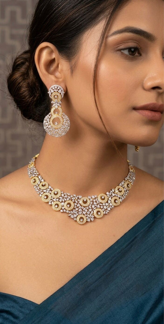 Kimaya Diamond studded dual polish necklace set
