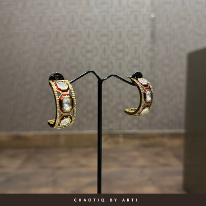 Rasha Polki Hoop Earrings