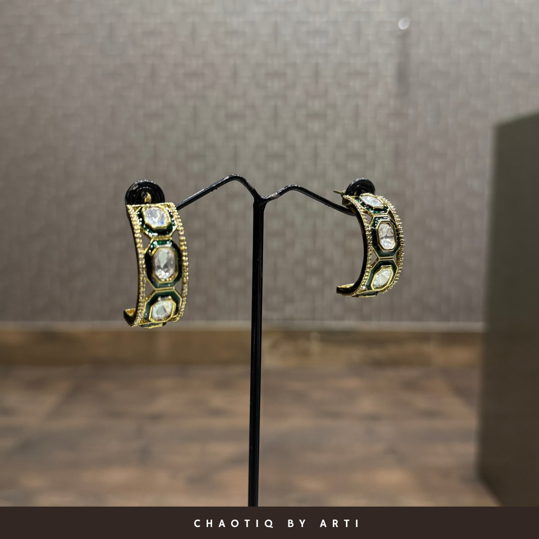 Rasha Polki Hoop Earrings