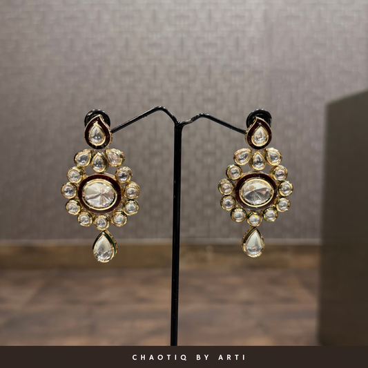 Amina Polki and Meenakari Earrings