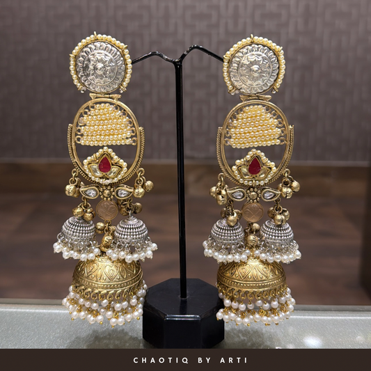 Suhana Gold-Plated Jhumka Earrings