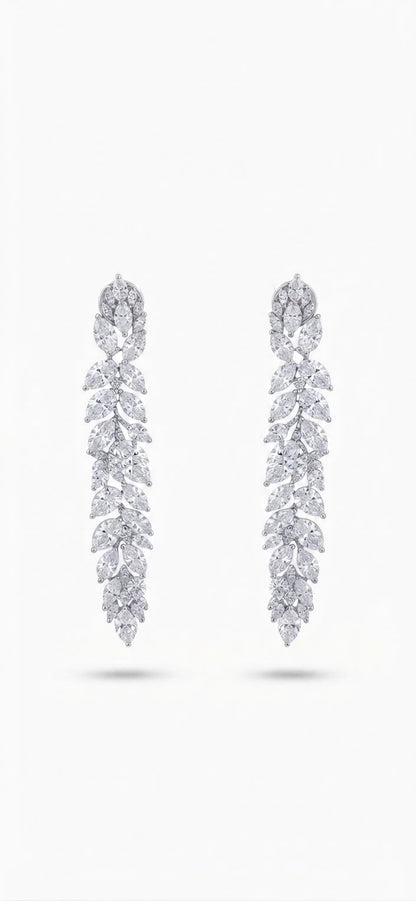 Vira Leaf shaped Diamond Danglers