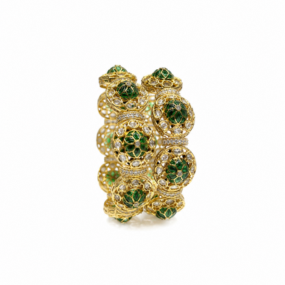 Devna Emerald and Polki Bangles